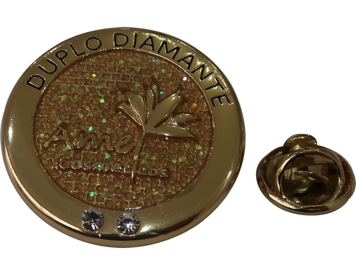 Pin Qualificao Duplo Diamante (Boton Personalizado)