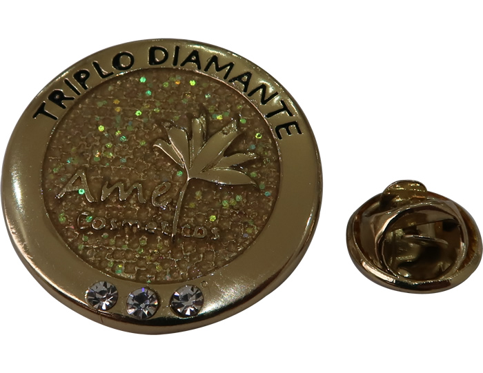 Pin Qualificao Triplo Diamante (Boton Personalizado)